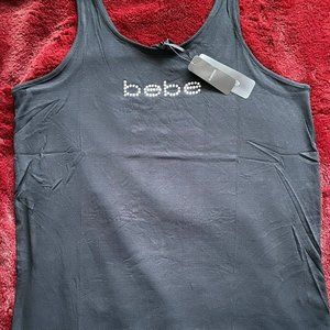 Brand New Bebe Womens Rhinestone Logo Tank Top